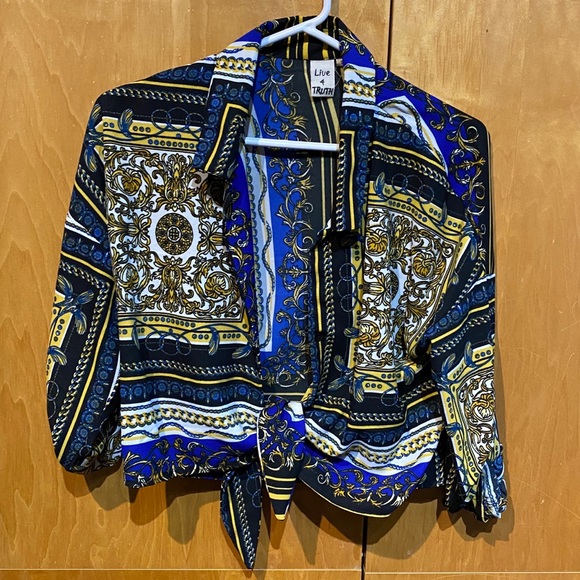 Pattern cropped blouse - Picture 2 of 3